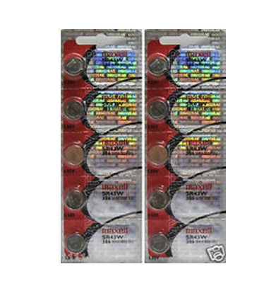 10 pcs Maxell SR43W SG12 SR43 386 Silver Oxide Watch Battery -  TheBatterySupplier.Com
