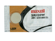 Maxell SR1120W 391 55mAh 1.55V Silver Oxide Button Cell Battery - Hologram Packaging - 1 Piece Tear Strip, Sold Individually