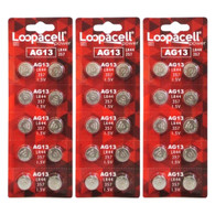LOOPACELL AG13 LR44 L1154 357 A76 BATTERIES 30 PACK
