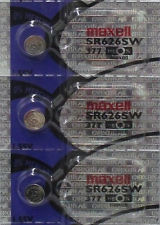 Maxell 377 SR626SW V377 D377 SR626 watch battery 3pk ...
