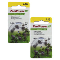 ZeniPower ZENIPOWER-A10-D6-MF 95mAh 1.45V Hearing Aid Zinc Air Batteries - Pack of 12