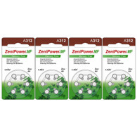 ZeniPower Size 312 No Mercury Zinc Air Hearing Aid Batteries - 24 Batteries