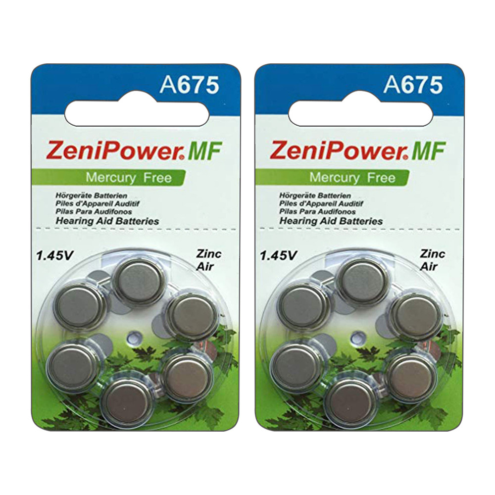 Zenipower Hp 675 A675 Hearing Aid Zinc Air Battery 12 Pack Thebatterysupplier Com