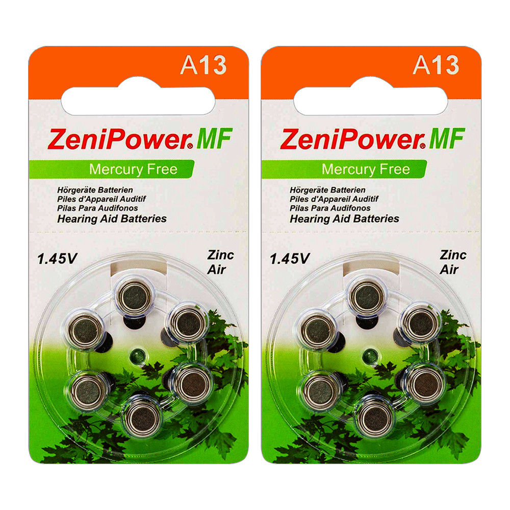 A13 ZA13 Size13 PR48 Zinc Air Hearing Aid Battery (12 Batteries