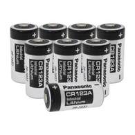 Panasonic CR123A Lithium 3V Photo Lithium Batteries , 0.67" Dia x 1.36" H (17.0 mm x 34.5 mm) , black, Gold, Blue (Pack of 8)BULK