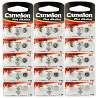30 Pk Camelion AG5 LR754 393 309 193 LR48 D309 D393 Alkaline Buton Cell Battery