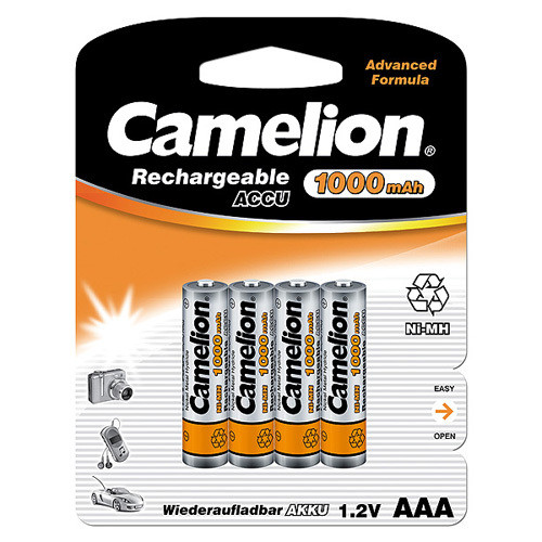 Tegenhanger Verzorgen Toegeven Camelion AAA Ni-Mh 1000 mAh Rechargeable Batteries 4 pack -  TheBatterySupplier.Com