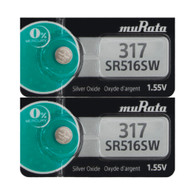 Murata 317 SR516SW Watch Batteries Button Cell, 2 Pcs