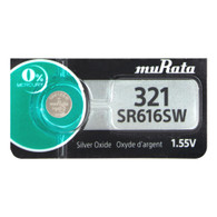 Genuine MURATA 321 SR616SW Silver Oxide Watch Battery 1.55v [1-Pack]