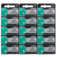 Murata 335 (SR512SW) Low Drain Silver 1.55V Oxide Batteries (15 Per Pack)