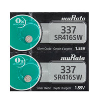 2pcs Murata Original 337 SR416SW 1.55V Button Coin Cell Watch Battery MADE JAPAN