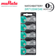 Murata Silver Oxide 1.55V Batteries Size SR712SW (346) (Pack of 5)