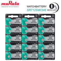 Murata 346 (SR712SW) 1.55V Silver Oxide 0% Hg Mercury Free Watch Battery (15 Batteries)