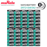 50 x 362 MURATA SR721SW 1.55V LOW DRAIN BATTERY