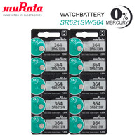 Murata 10x SR621SW 364 - 1.55V Silver Oxide Button Cell Watch Battery Batteries NEW