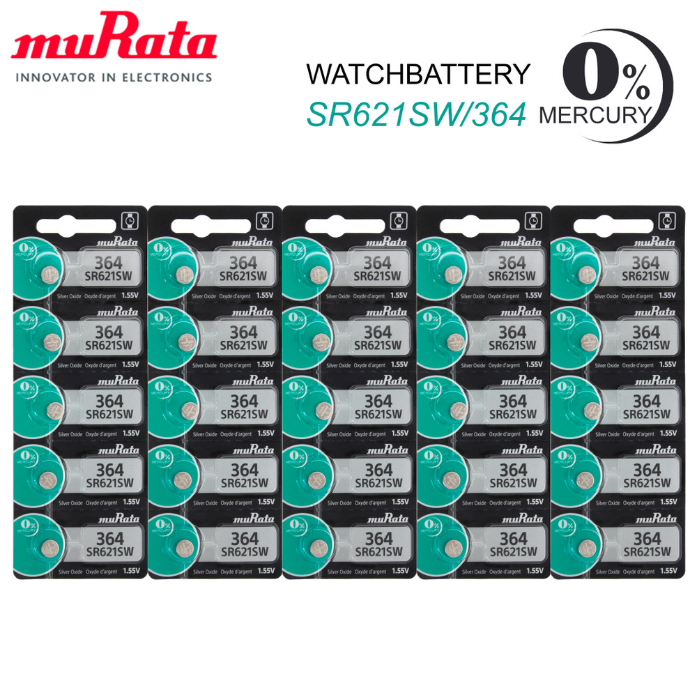 25 Murata 364 SR621SW Battery - Made in Japan Button Batteries - TheBatterySupplier.Com