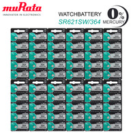 Murata 364 (SR621SW) 1.55V Silver Oxide Watch Battery (60 Pack)
