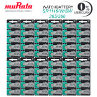 Murata 365 Button Cell Silver Oxide SR1116W Watch Battery Pack of 60 Batteries