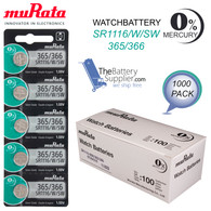 Murata 365 SR1116W 1.55V Silver Oxide Micro Coin Battery 1000PCS Wholesale Pack