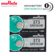 Murata 373 (SR916SW) 1.55V Silver Oxide 0%Hg Mercury Free Watch Battery (2 Batteries)