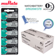 Murata 376 SR626W 1.55V Watch Battery (120 packs)