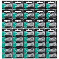 1 Box of 100 Murata 1.55v Silver Oxide Watch Batteries 364 SR621SW- Replaces Sony