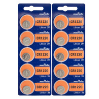 Murata CR1220 Battery 3V Lithium Coin Cell - Replaces Sony CR1220 (10 Batteries)