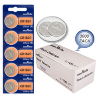 Murata CR1620 Battery 3V Lithium Coin Cell -  (3000 Wholesale Batteries)