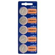 Murata CR2016 Battery 3V Lithium Coin Cell - Replaces Sony CR2016 (5 Batteries)