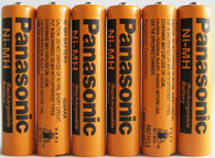 6 Pack Panasonic NiMH AAA Rechargeable Battery for Cordless Phones