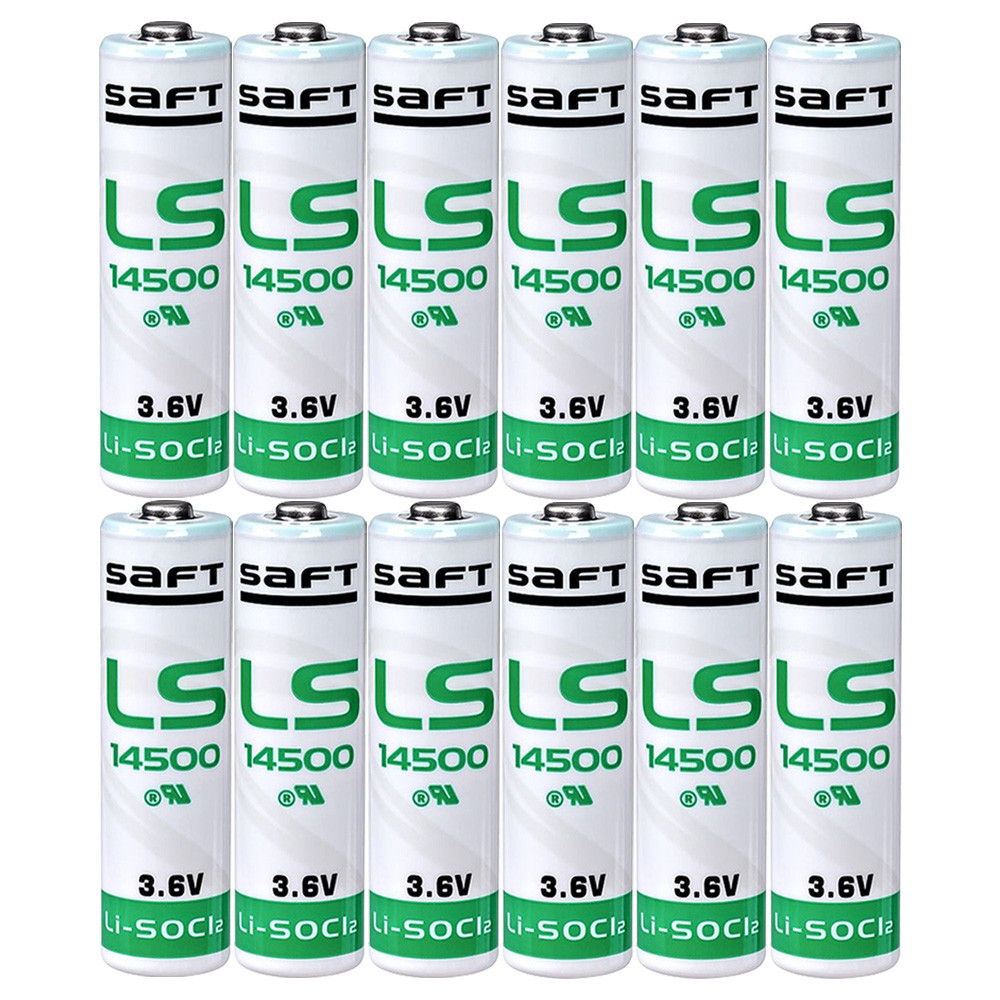 12 x SAFT LS14500 AA 2600 mAh 3.6 Volt Lithium Battery *Made In France*