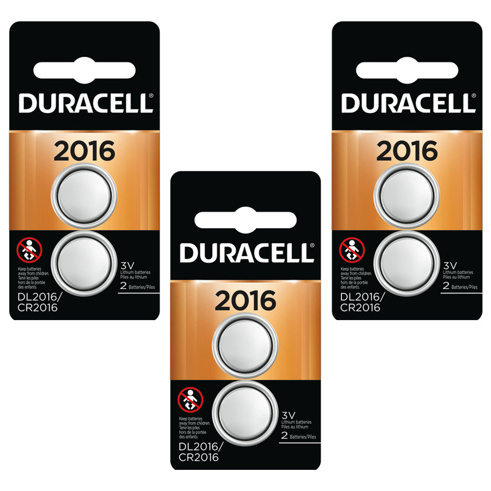 Duracell DL2016 CR2016 DL2016B Coin Type 3 Volt Lithium Battery 6 Pack  Security Devices Ect… 