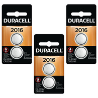 Duracell DL2016 CR2016 DL2016B Coin Type 3 Volt Lithium Battery 6 Pack Security Devices Ect…