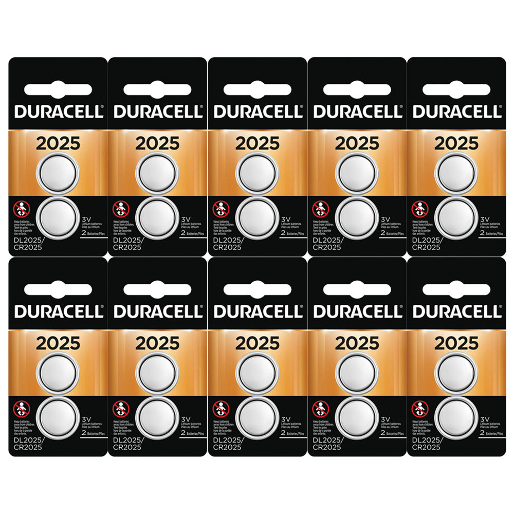 Duracell Coin Cell Battery DL2025 3V Lithium Replaces CR2025, ECR2025