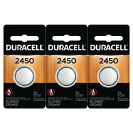 Duracell Lithium Coin Battery, 2450, 3/Pk