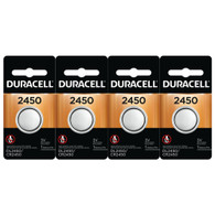 Duracell Lithium Coin Cell, 2450, Lithium, 3V 4pcs