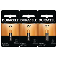 Duracell MN27 Alkaline 12V Battery G27A, A27, GP27A, AG27, L828 3pcs