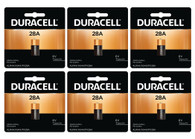 6 x Duracell 6V Alkaline Replacement Battery for 28A Alkaline