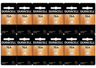 Duracell Medical PX76A LR44 1.5V Alkaline Button Cell Batteries 12pcs