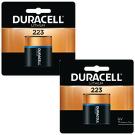 Duracell 223 Battery, 6V DC, Lithium, Button, 1,500 mAh 2 Pack
