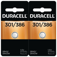 Duracell 301/386 Silver Oxide Specialty Battery 2pcs