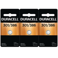 Duracell Silver Oxide 301/386 1.5 volt Electronic/Watch Battery 3 pk