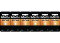 Duracell 1.5 Volt Silver Oxide Battery 301/386 (6 per pack)