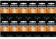 Duracell 301 386 Silver Oxide Batteries Pack of 12