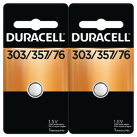 Duracell 303/357 Silver Oxide Button Battery 2pcs