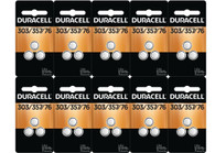 Duracell - 303/357 Silver Oxide Button Battery - long lasting battery, 3 Count (Pack of 10)