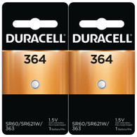 Duracell D364 1.55V Silver Oxide Watch/Electronic Button Cell Battery - 2pk 