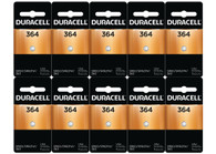 Duracell 364 Silver Oxide Button Cell Battery 19 MAh Pack of 10