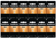 364 Duracell 1.5V Silver Oxide Button Cell Battery 12 Pack