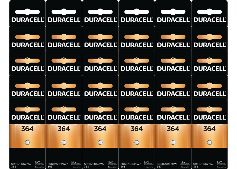 Duracell 364 (AG1 SR621SW LR621 SR621 SR60 363) Button Cell Battery 30 Pack  